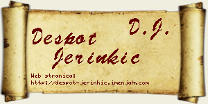 Despot Jerinkić vizit kartica